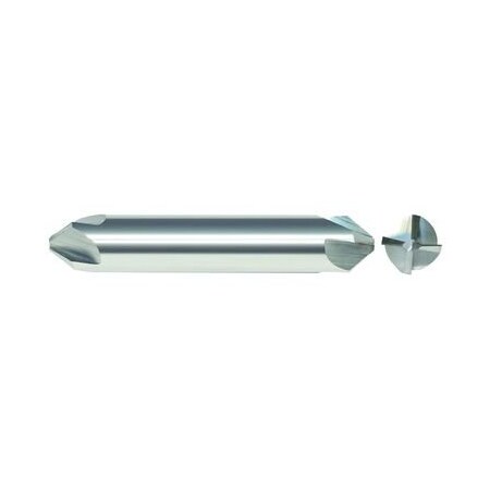 Morse Countersink, Double End Drill Point, Series 5751, 12 Body Dia, 3 Overall Length, 4 Flutes, 12 50589